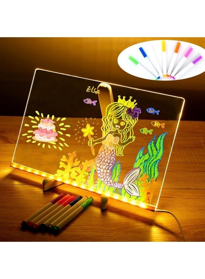 ACLIX Led Note Board With Colors, Light Up Acrylic Message Board, Glowing Acrylic Dry Erase Board With Light, Led Boards To Write On, Led Writing Board Led Drawing Board - Image 1